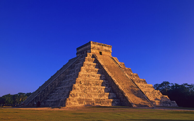 Chichen Itza pyramid at dawn