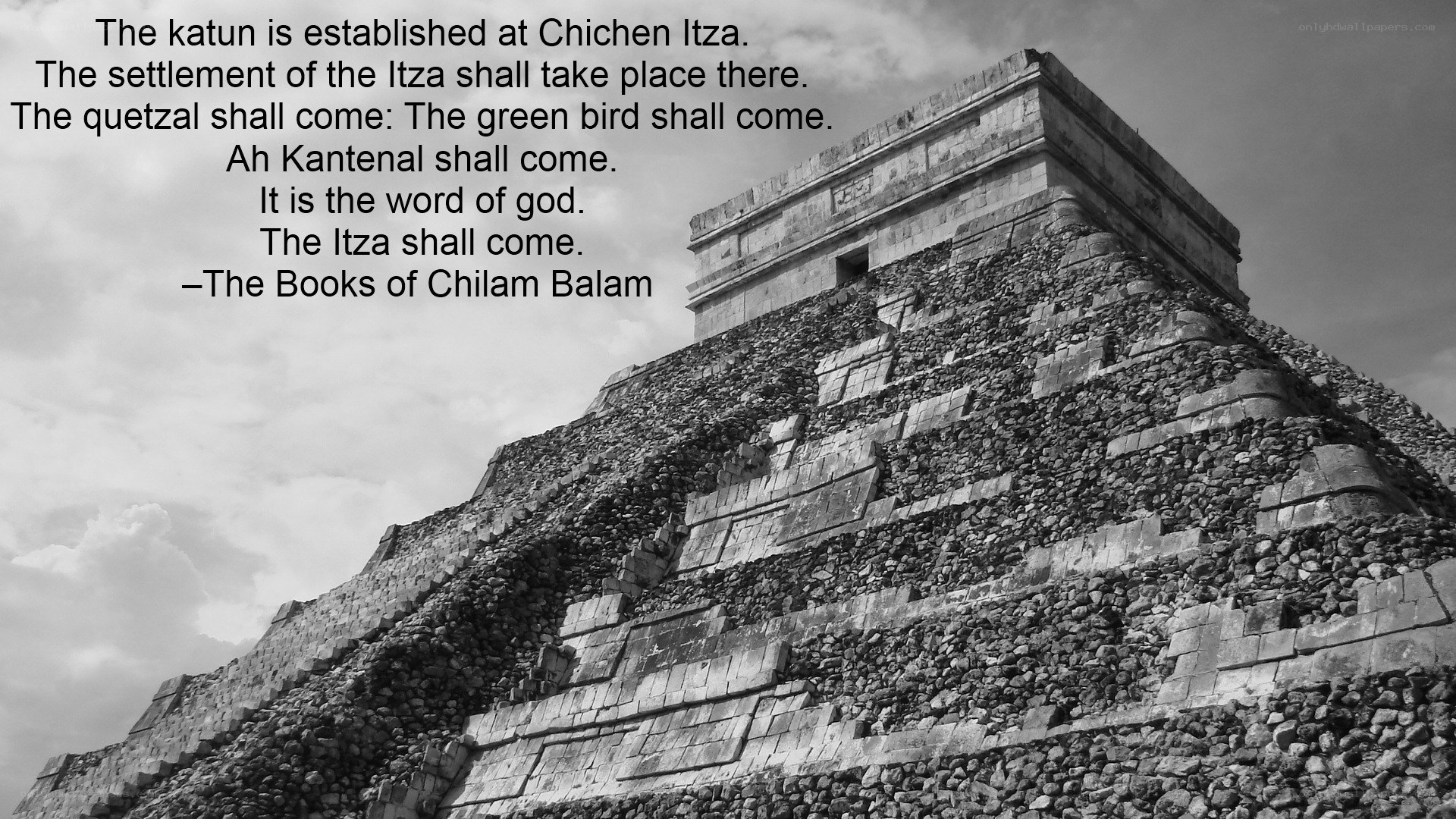 Chichen Itza pyramid with text