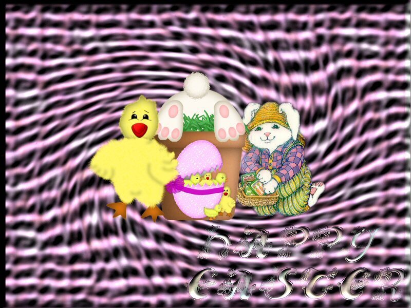 Chick and Bunny with Eggs