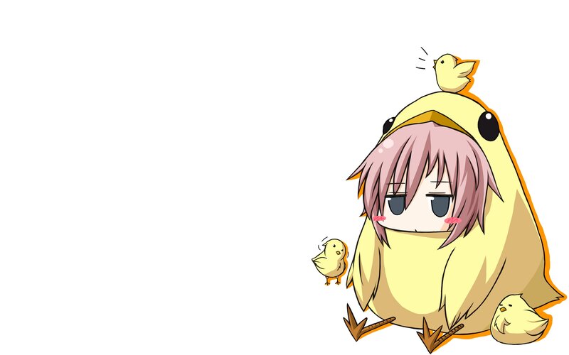 Chick Character with Chicks — Yellow, Cute, Anime