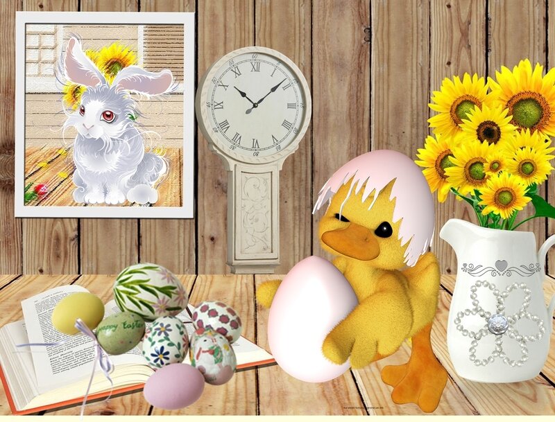 Chick Hatching from Egg — Yellow, Festive