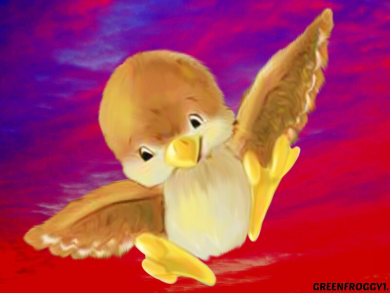 Chick in Flight