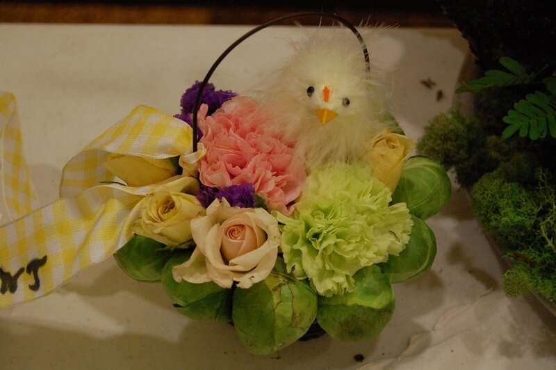 Chick in Flower Basket
