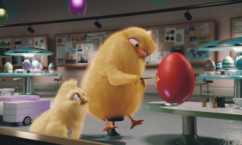Chick Painting an Egg