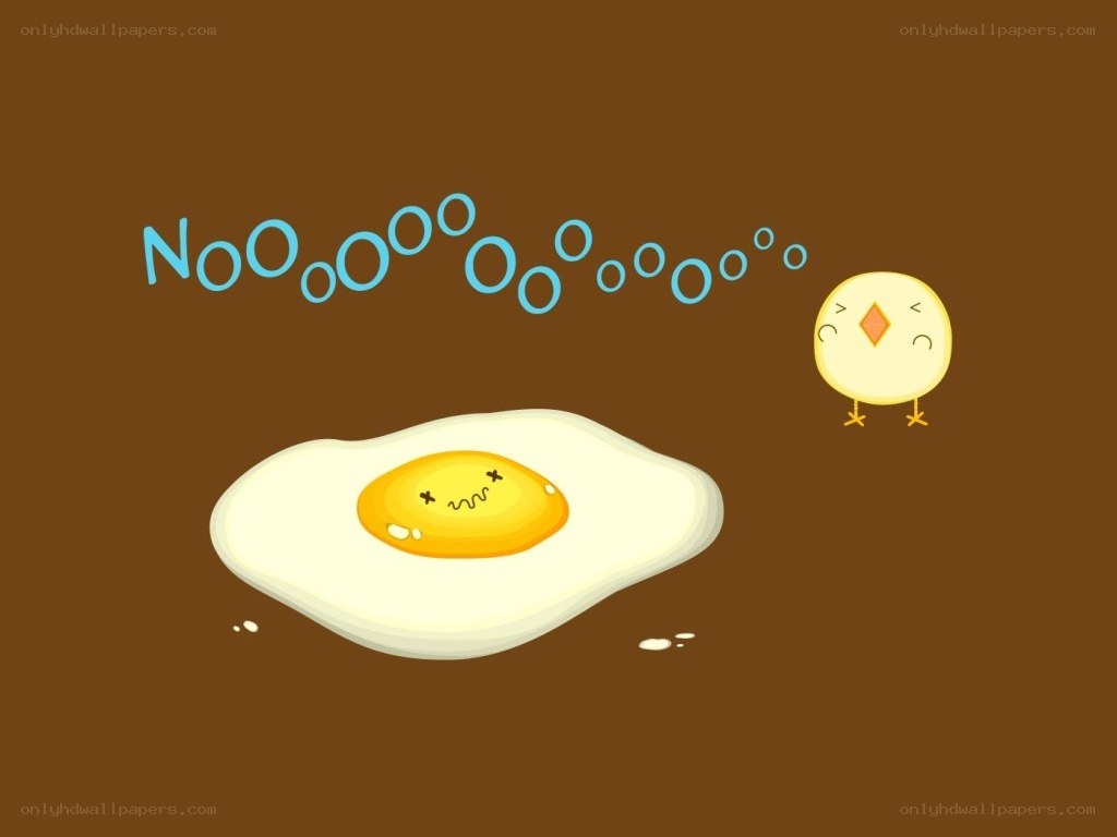 Chick sees fried egg