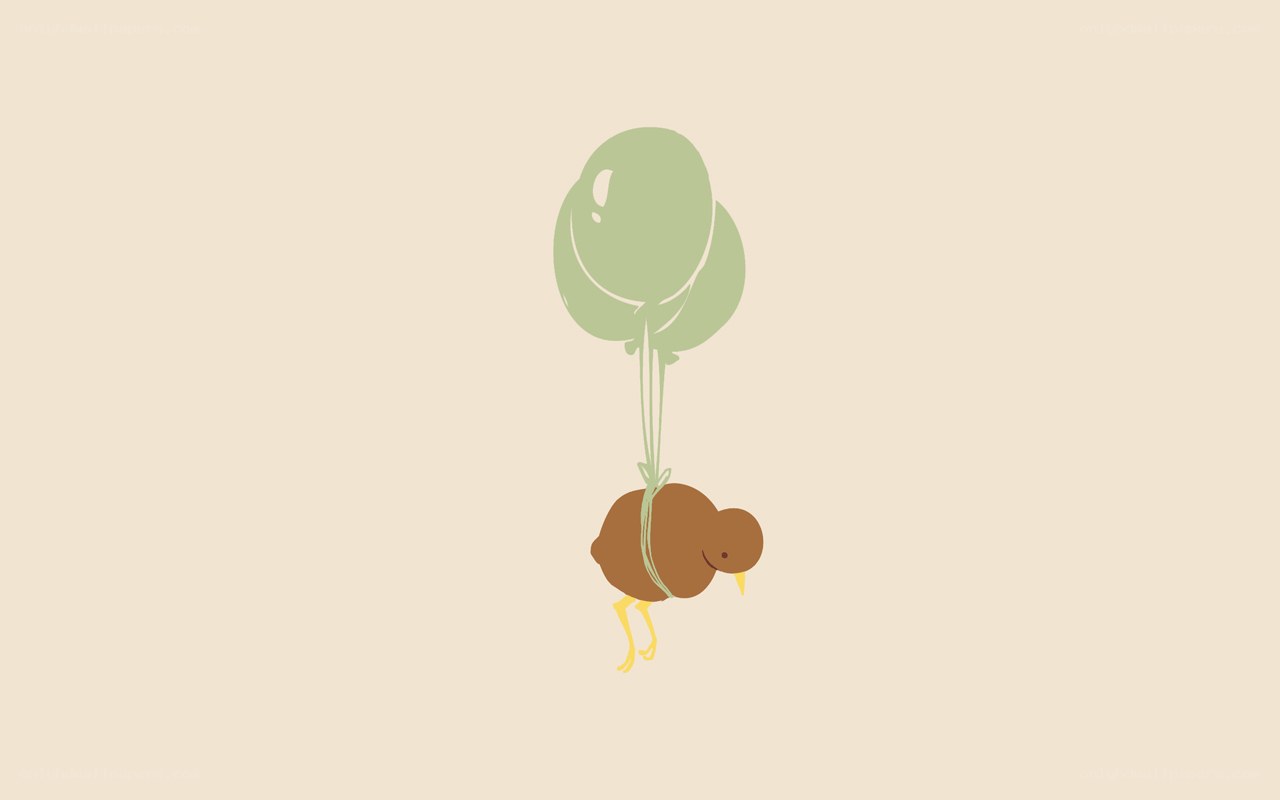 chick with balloons