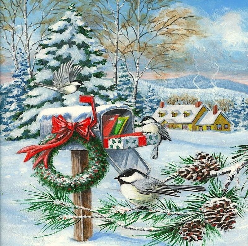 Chickadees at Mailbox