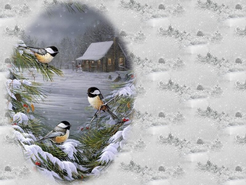 Chickadees in Wreath