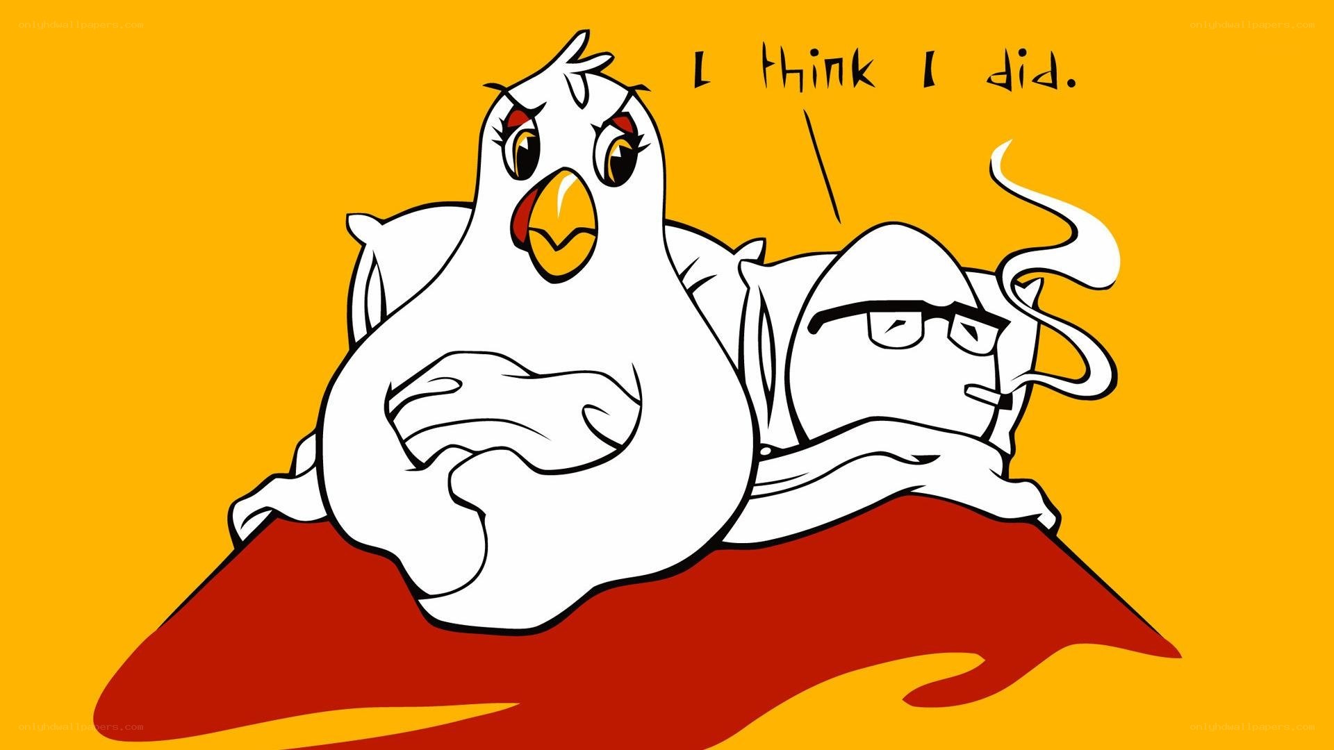 Chicken and egg in bed