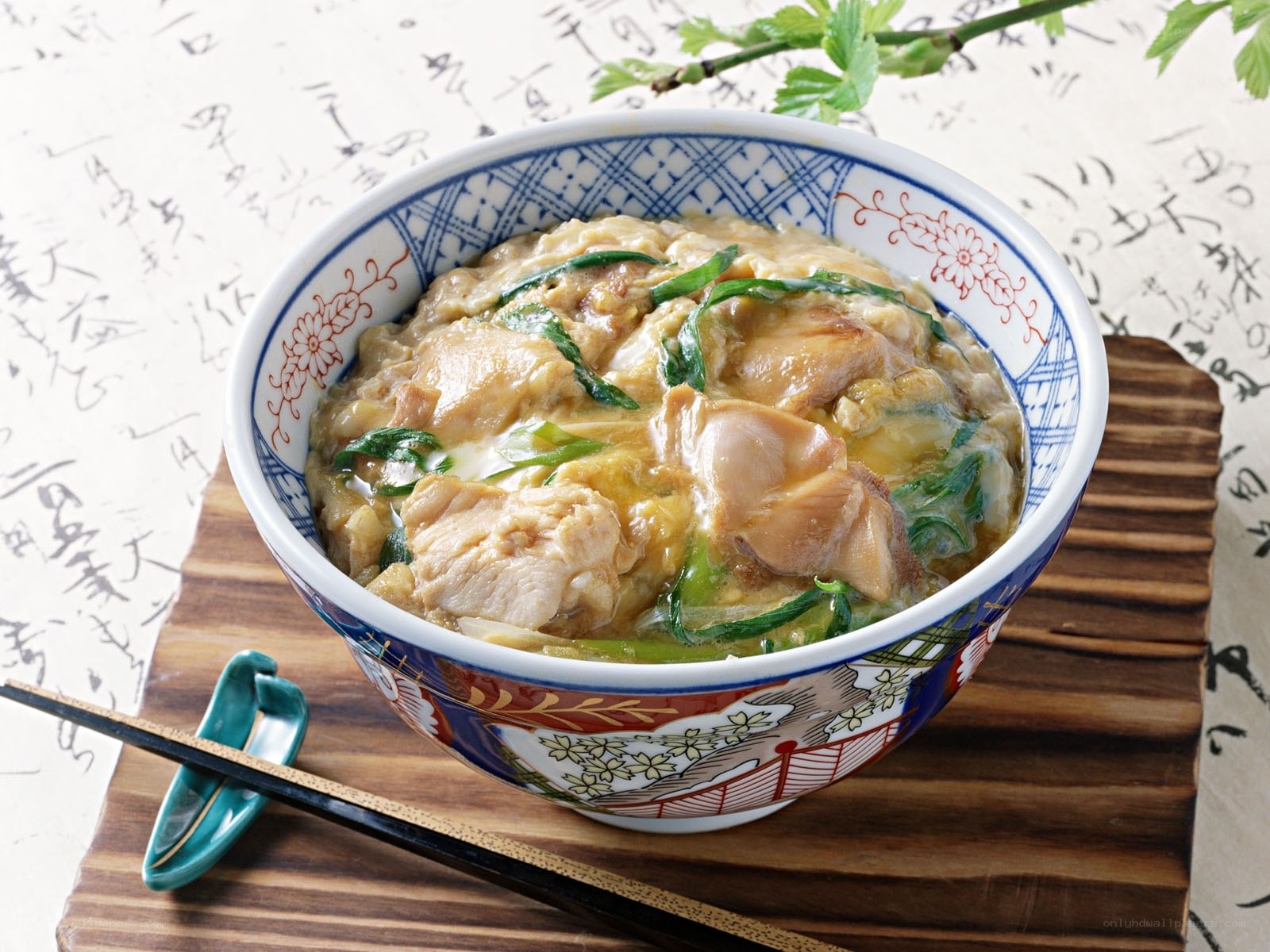 Chicken and egg stew in a bowl