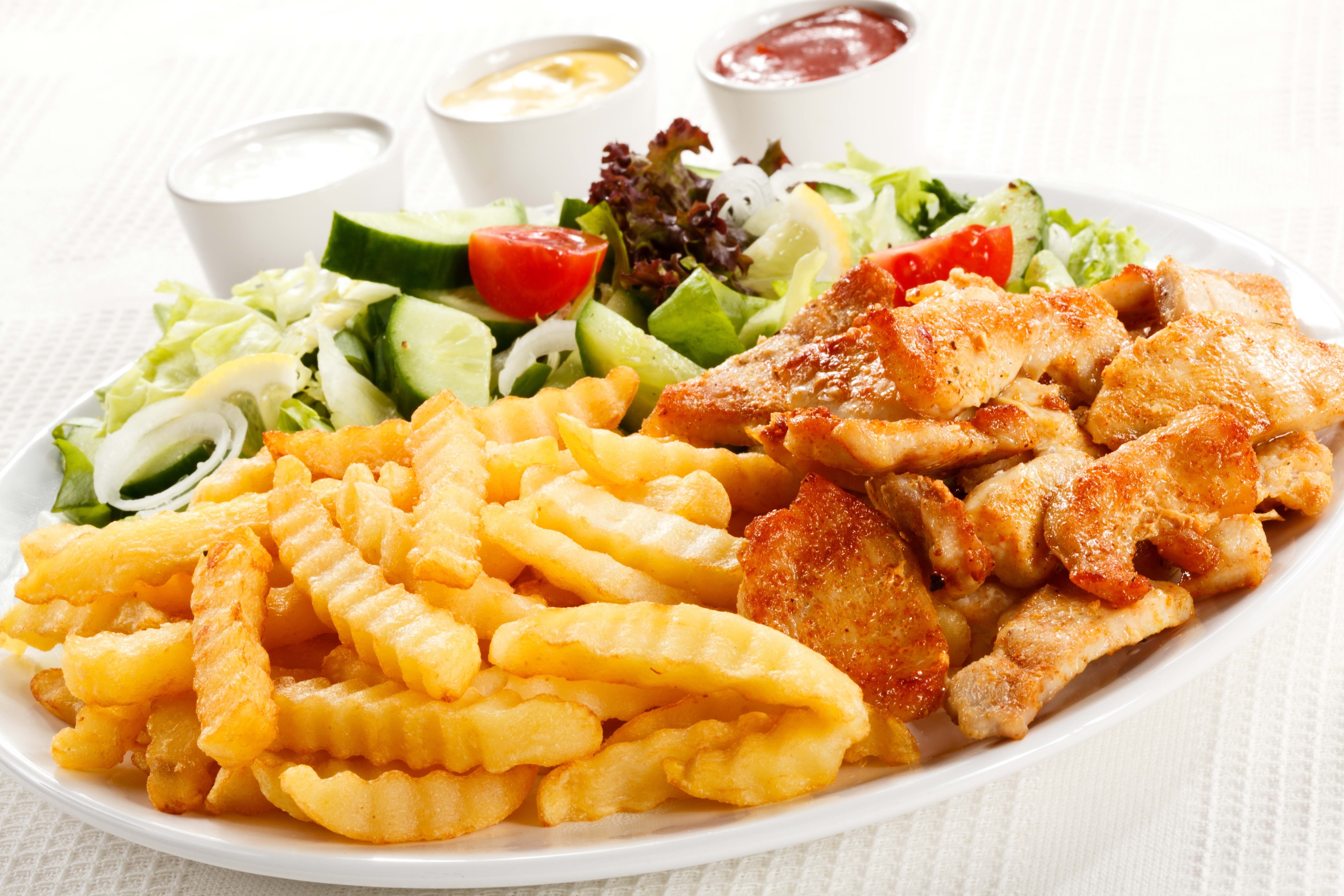 chicken and fries meal