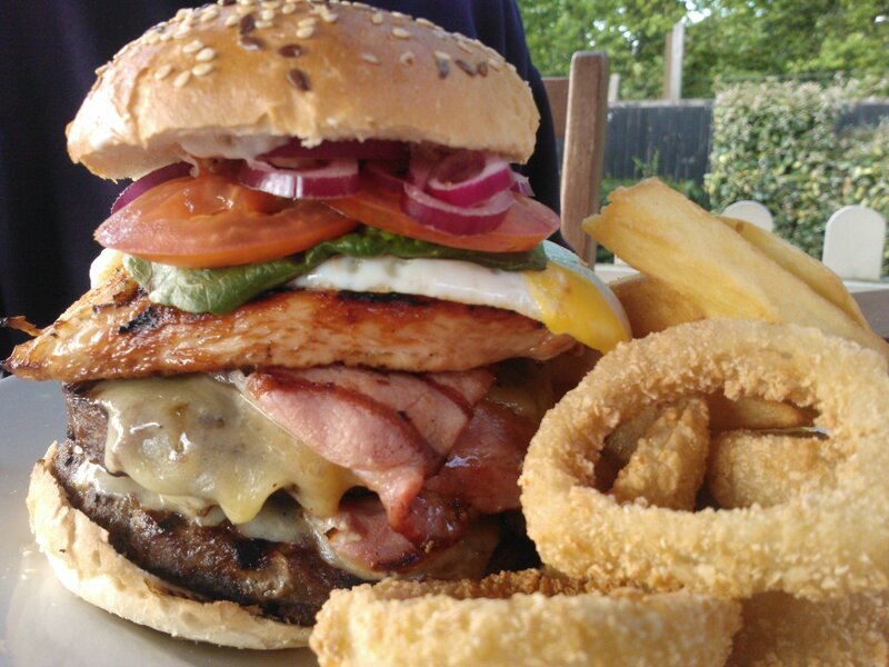 Chicken Burger with Fries — Brown, Appetizing, Afternoon