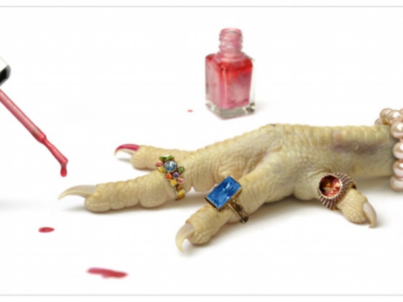 Chicken foot with nail polish