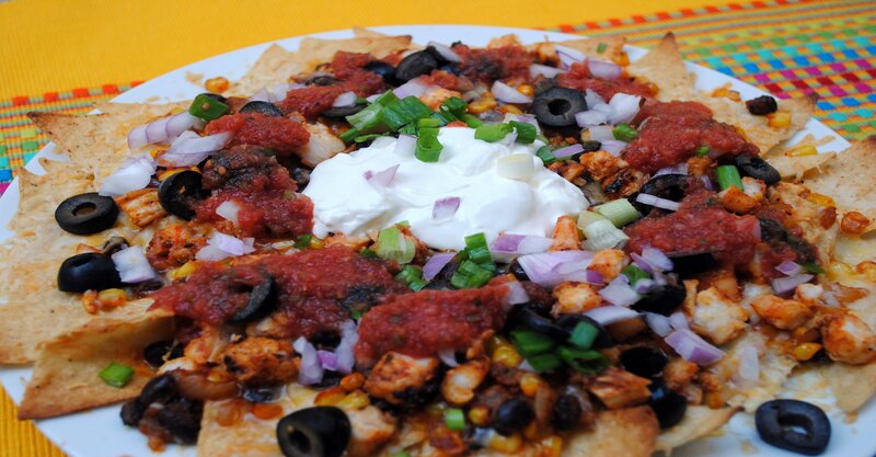 Chicken Nachos with Sour Cream