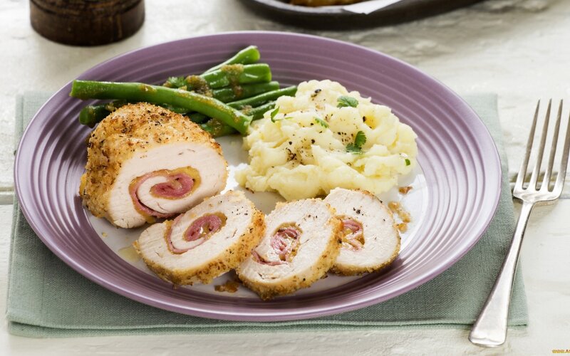 Chicken Roll with Vegetables — Purple