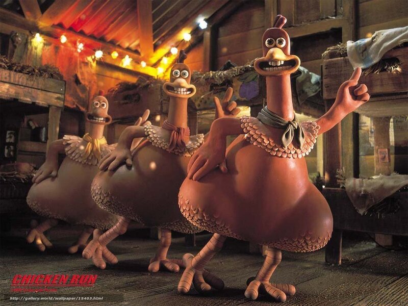 Chicken Run characters dancing
