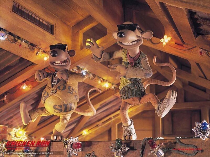Chicken Run characters dancing