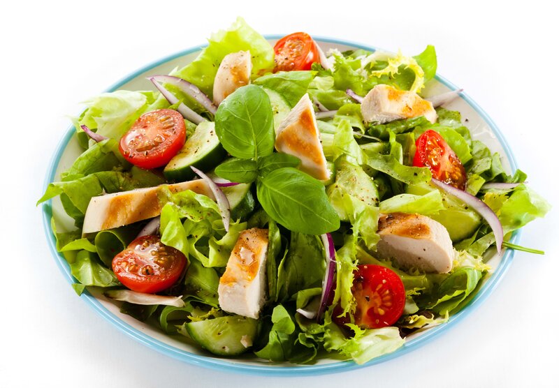 Chicken Salad on Plate — Green
