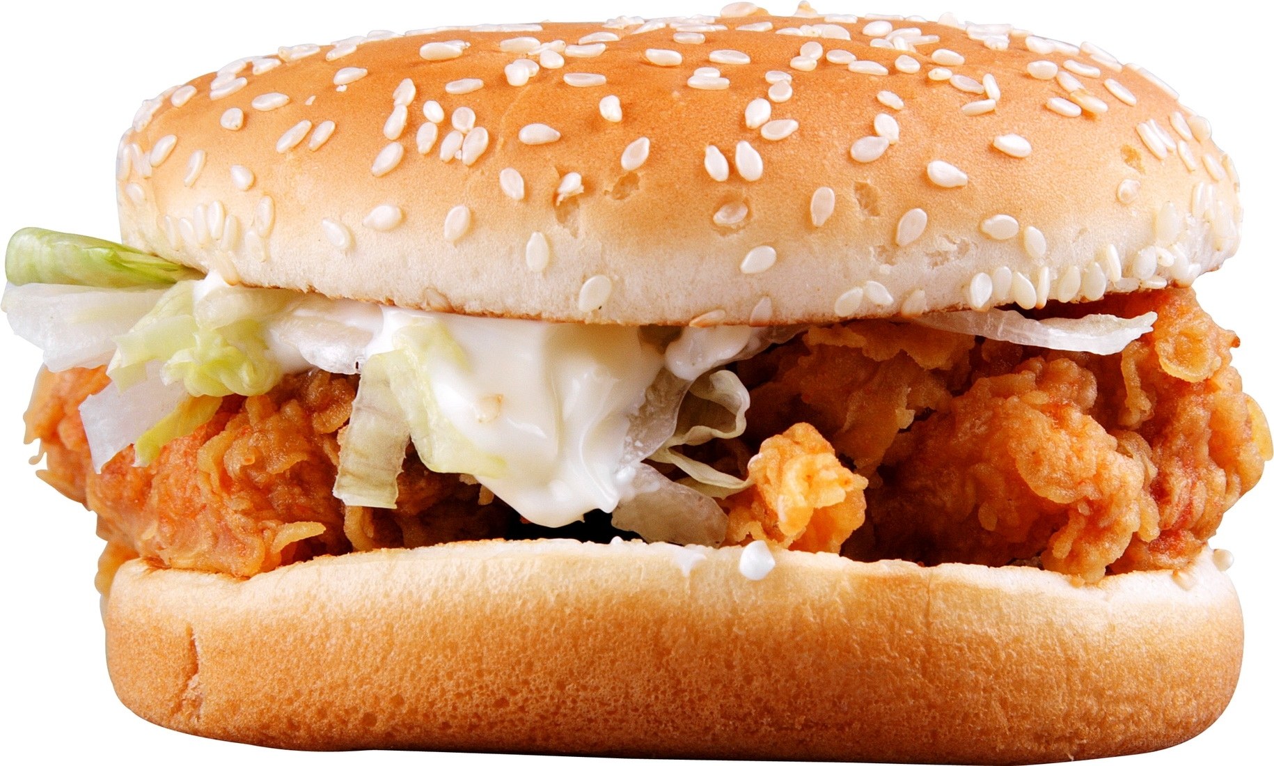 chicken sandwich with sesame bun