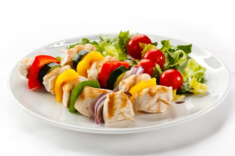 Chicken Skewers with Vegetables — White