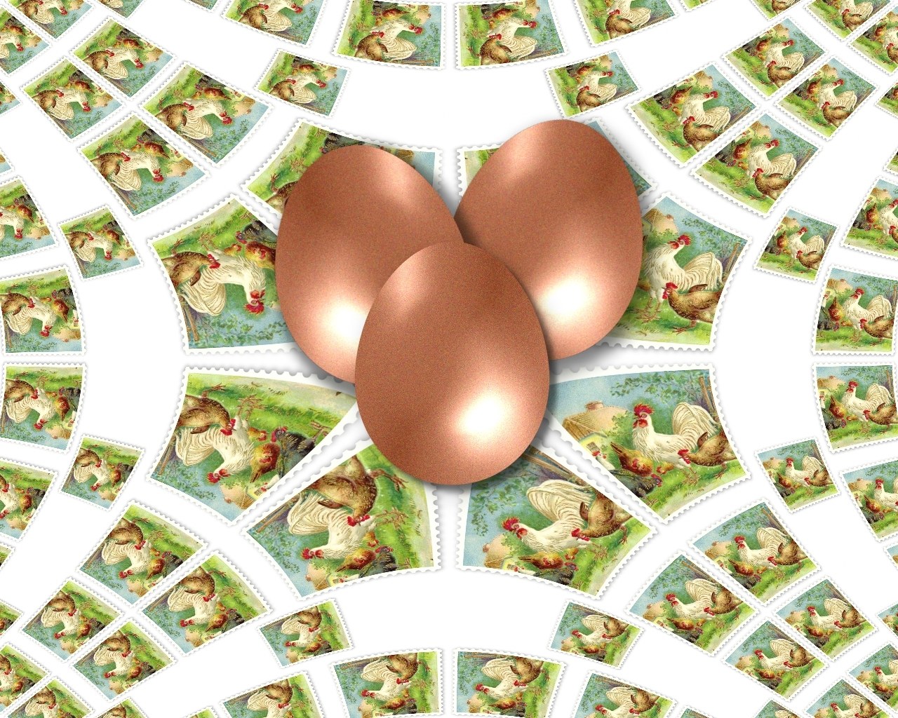chicken stamps with eggs
