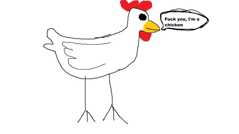 Chicken with bold statement