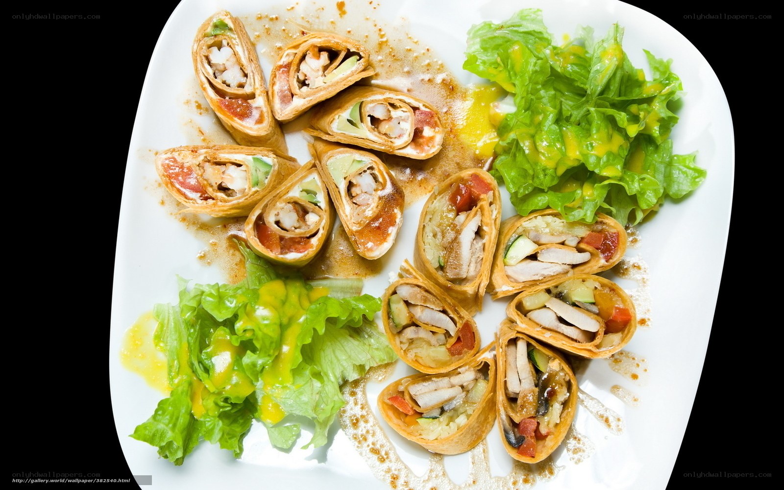 chicken wraps with salad