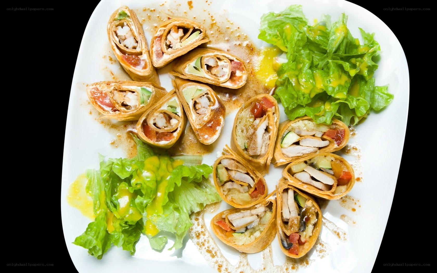 chicken wraps with salad