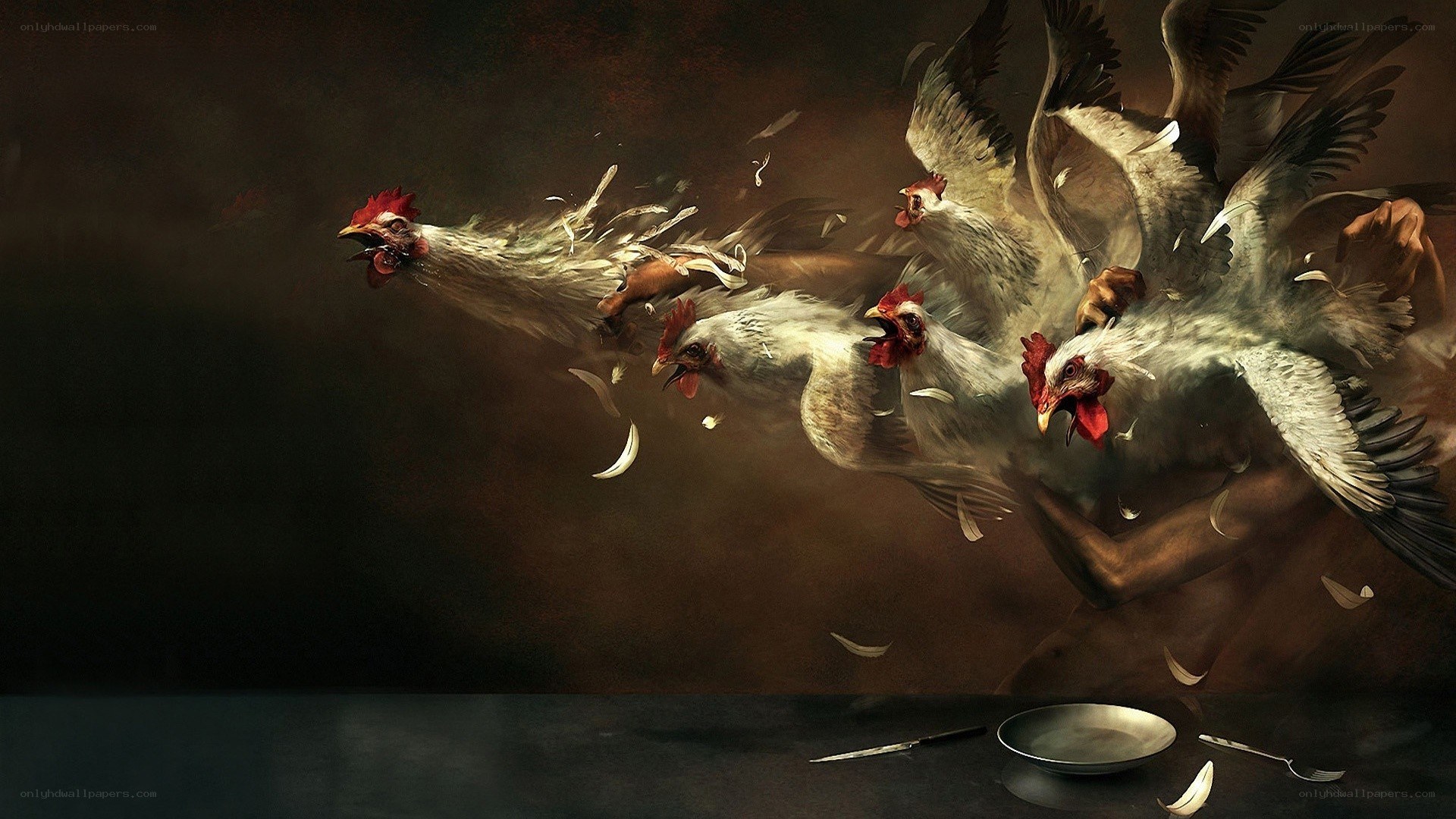Chickens in chaotic flight