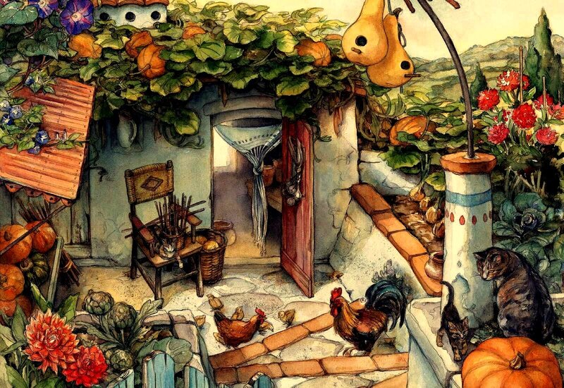 Chickens in Garden