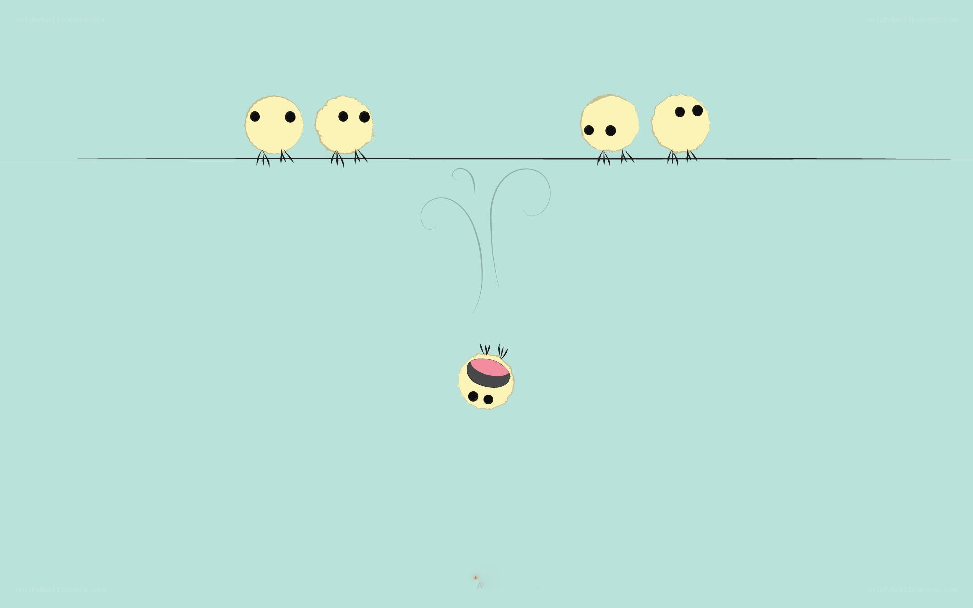 Chickens on a wire