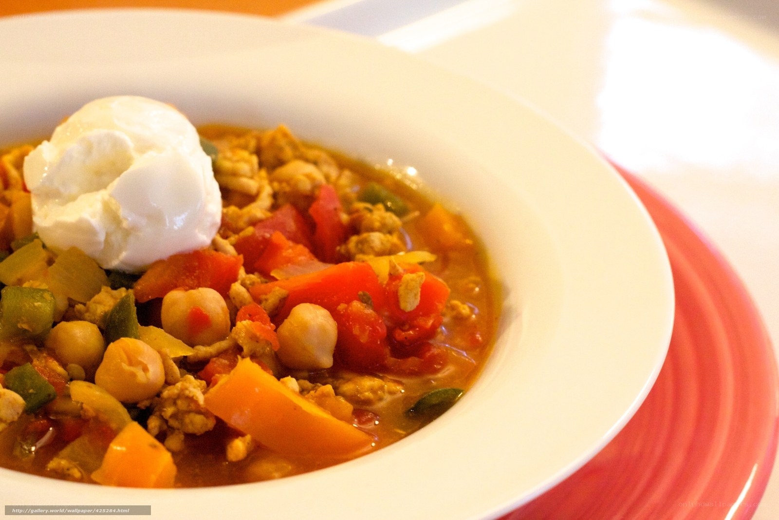 chickpea chili with sour cream