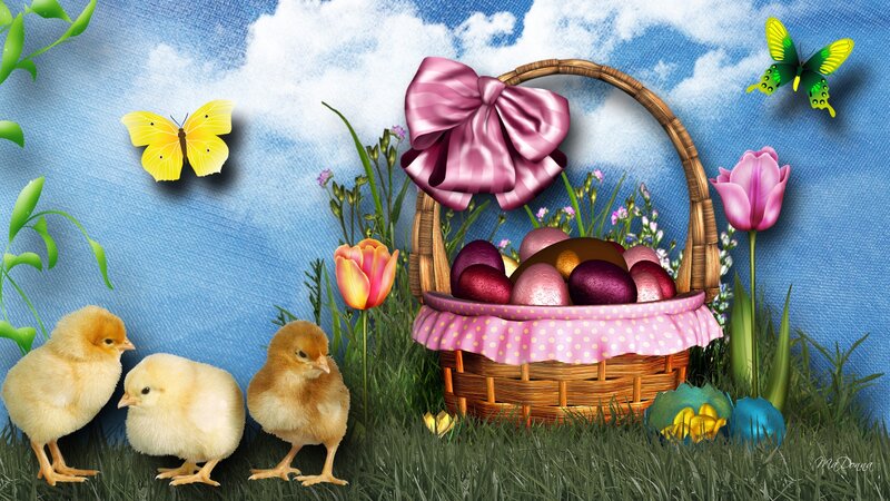 Chicks and Easter Basket