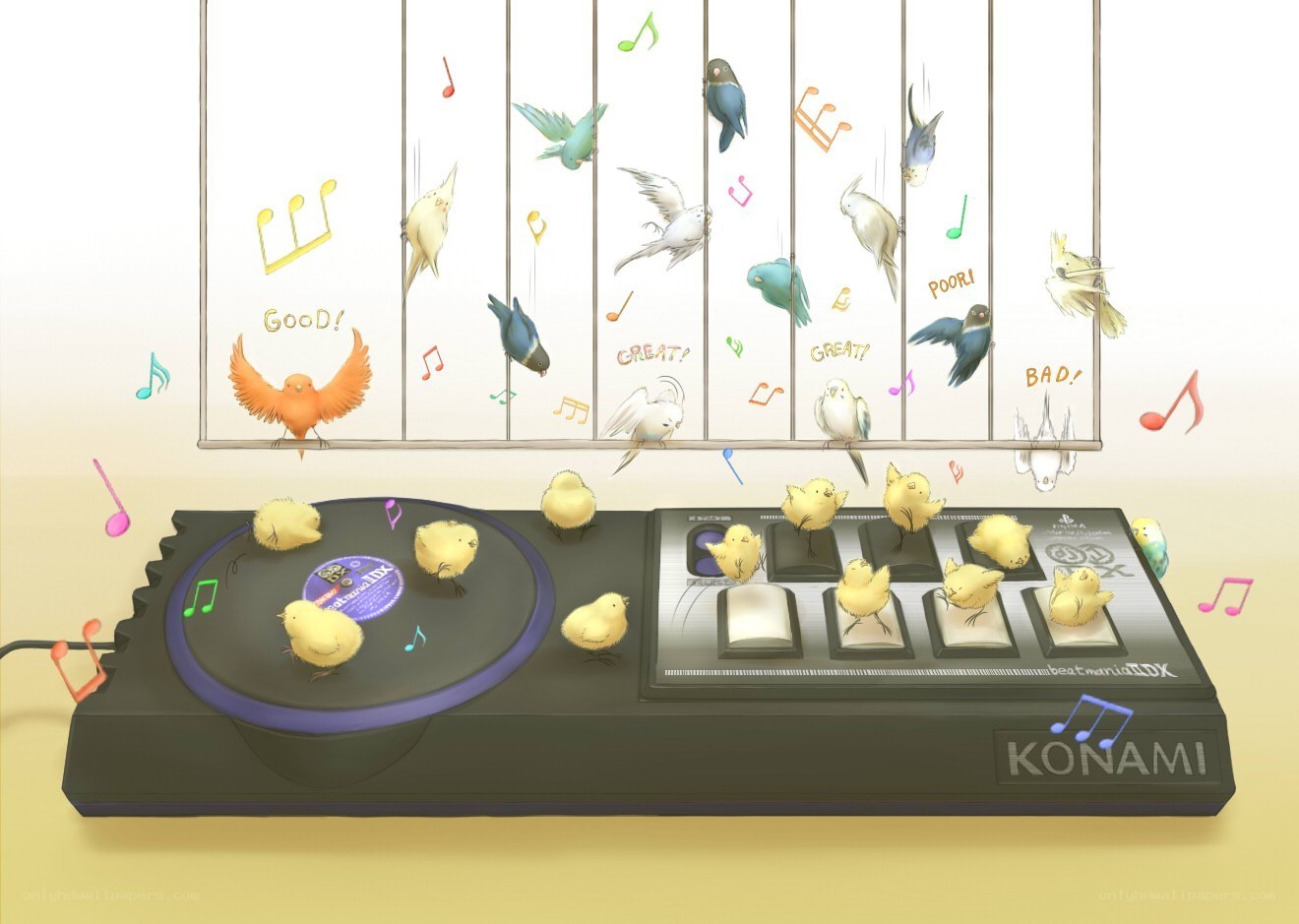 Chicks on a music game