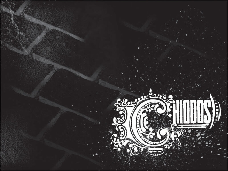 Chidos logo on brick wall