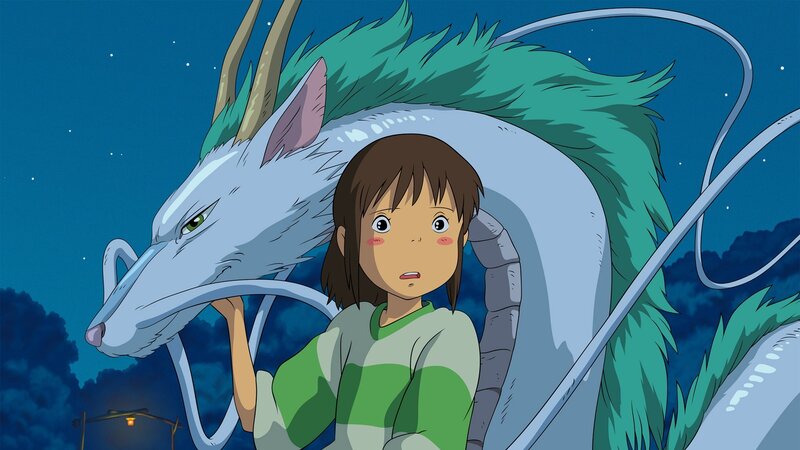 Chihiro and Haku in the night