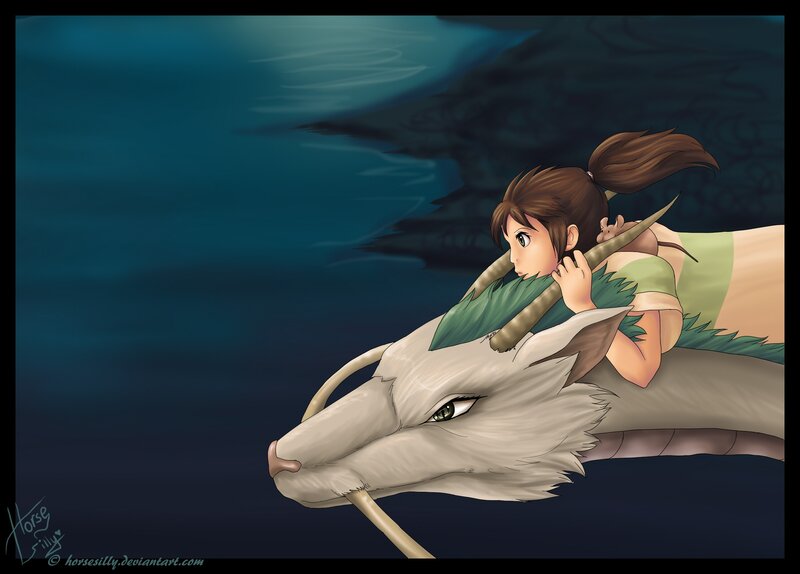Chihiro and Haku in the river
