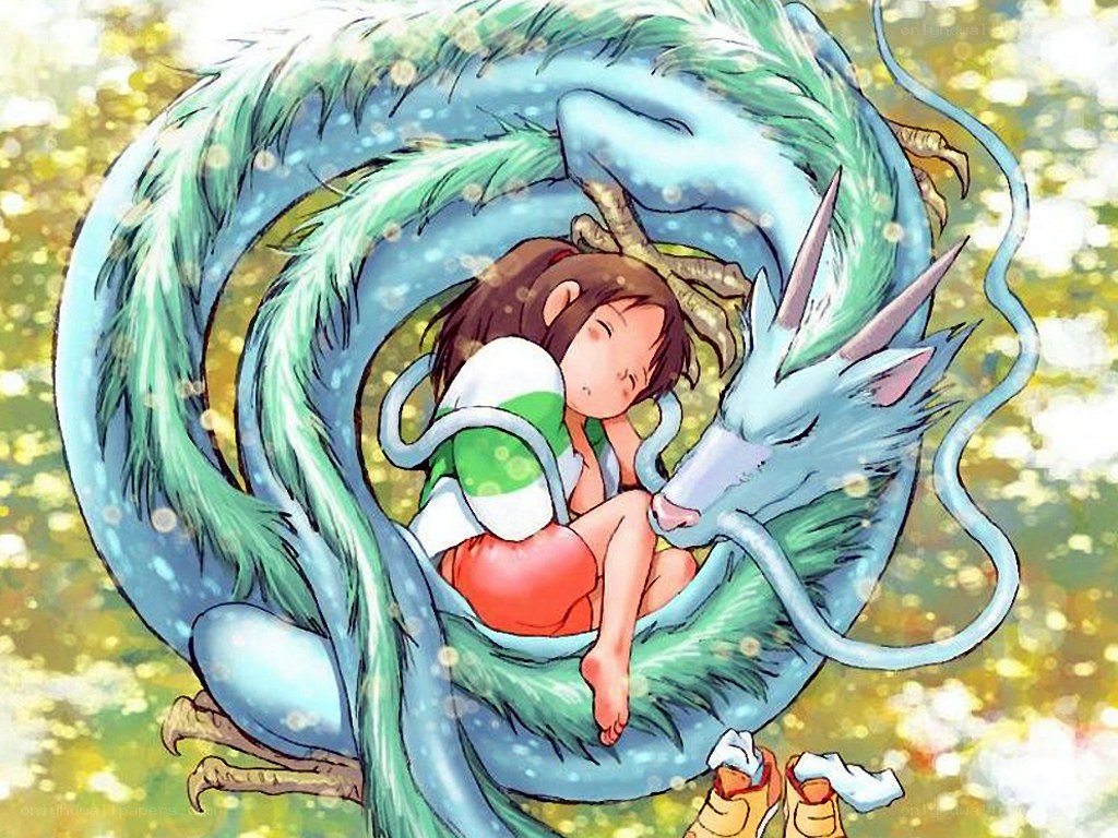 Chihiro and Haku sleeping together
