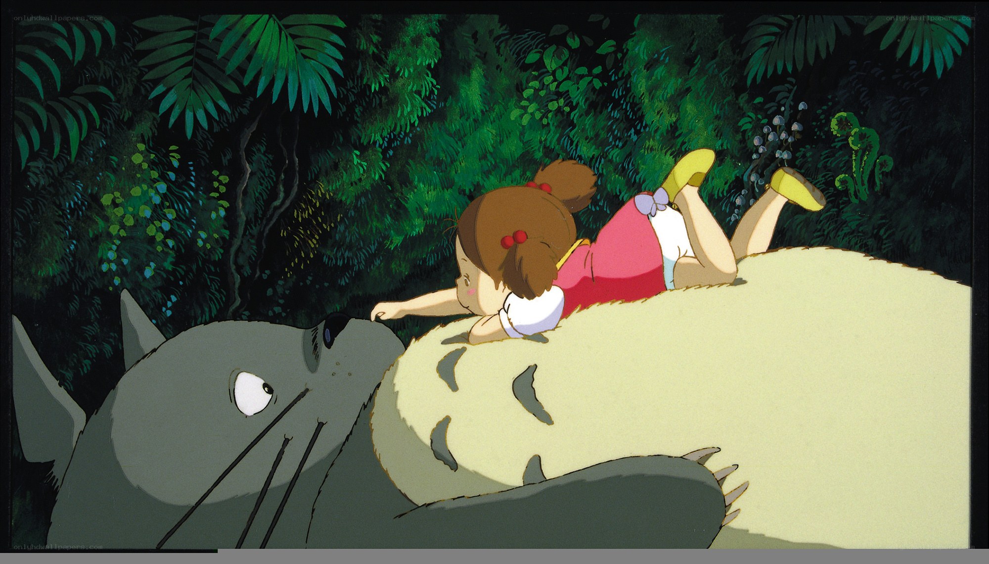 Chihiro and Totoro in the forest