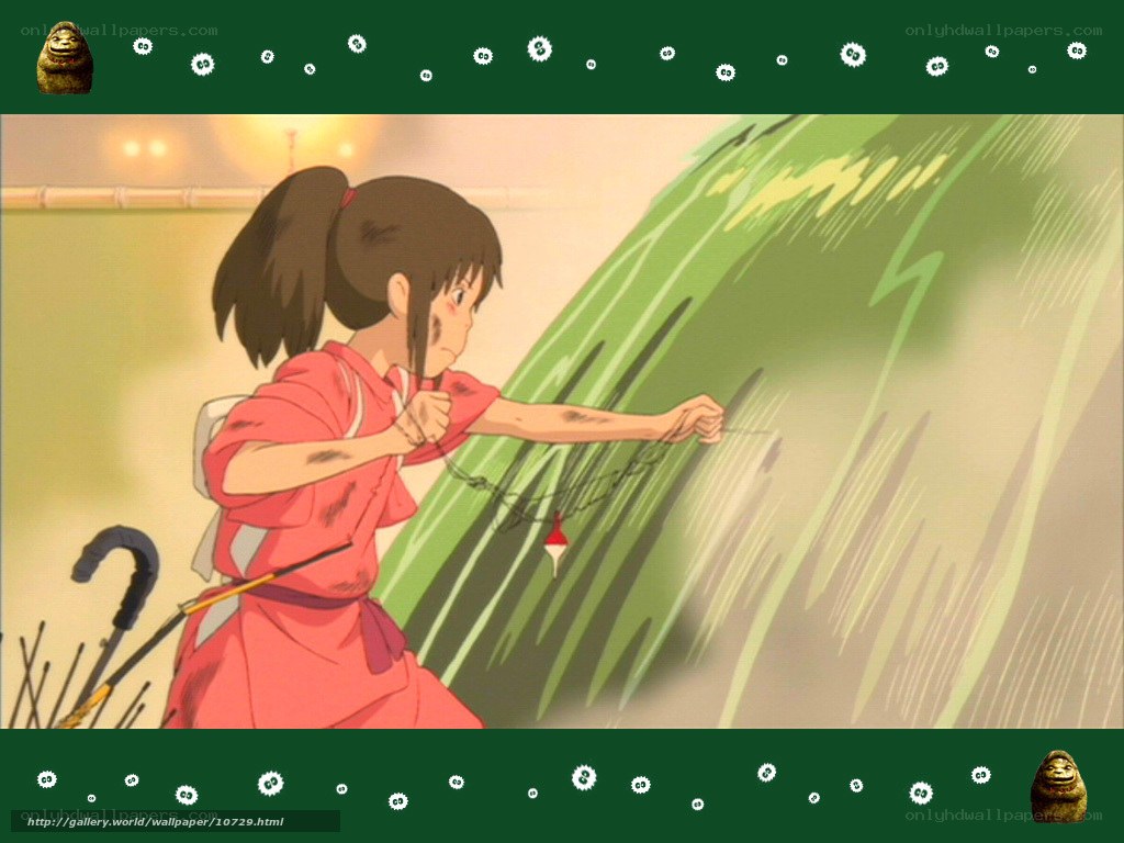 Chihiro fishing in a giant wave