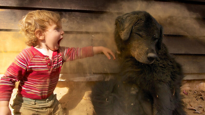 Child and Black Dog — Brown