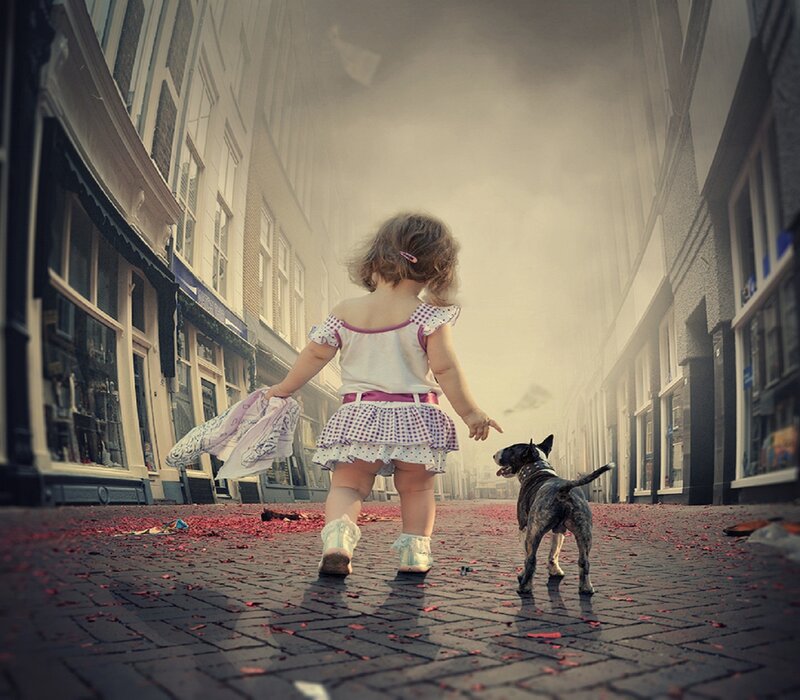 Child and Dog Walking