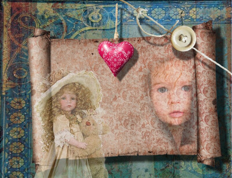 Child and Doll Collage