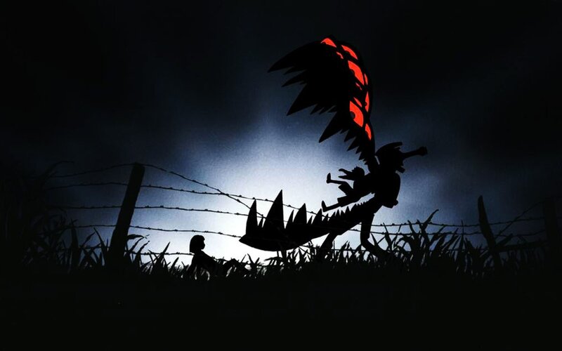 Child and Dragon Silhouette
