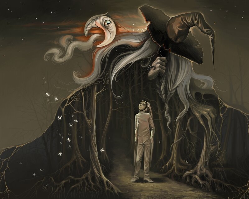 Child and forest spirit