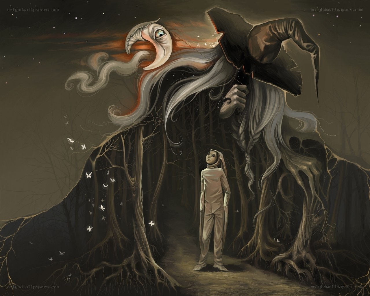 Child and forest spirit