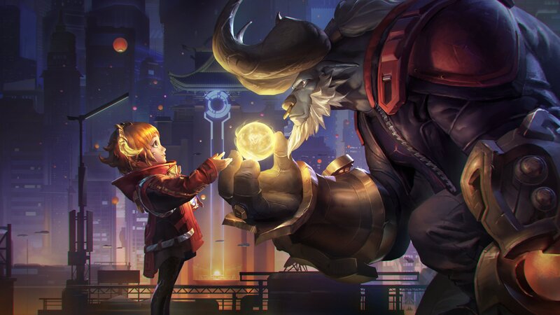 Child and Giant Creature — Purple