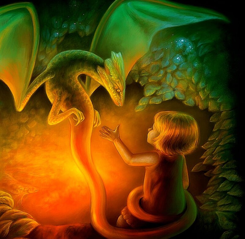 Child and Green Dragon