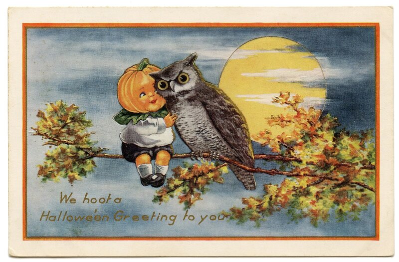 Child and Owl on Branch