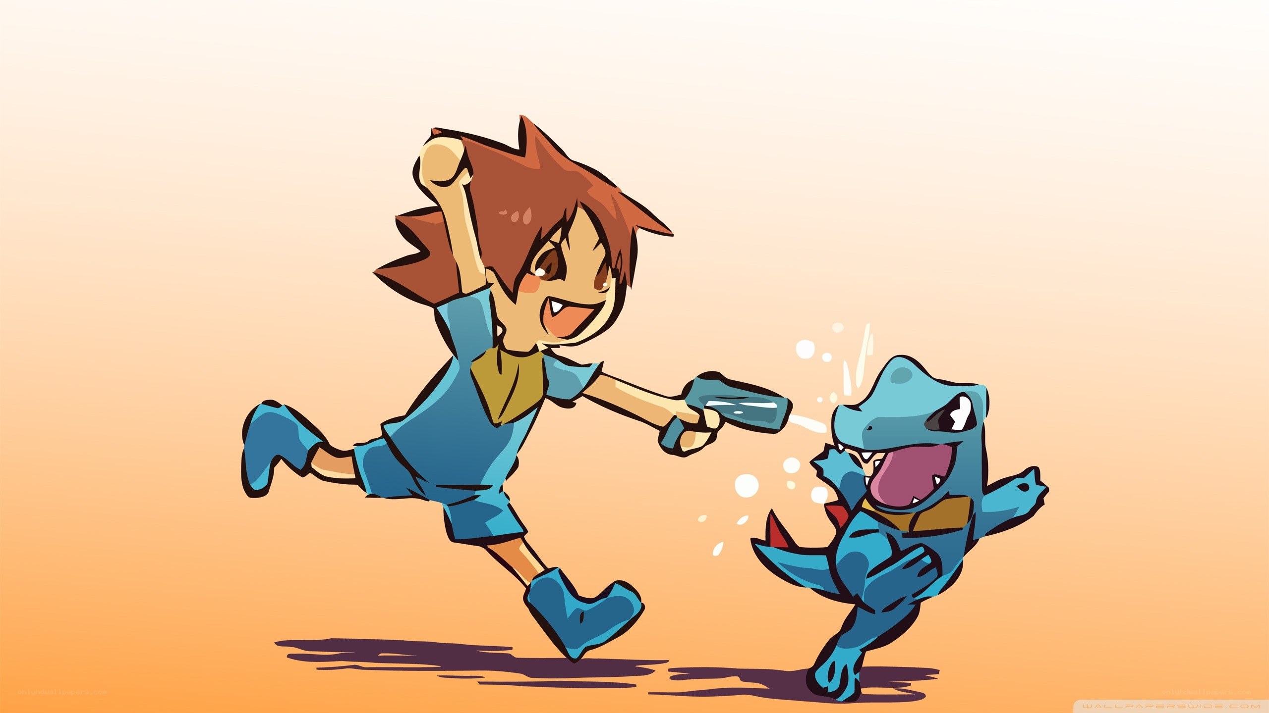 child and pokémon running